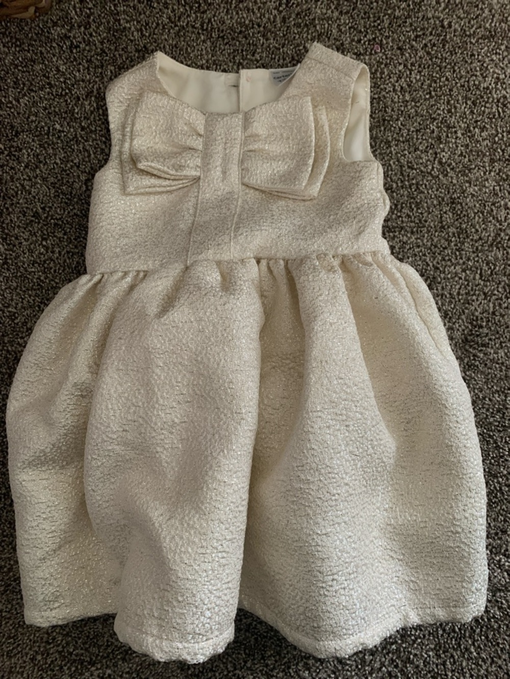 Carter's Cream Sparkle Bow Formal Dress